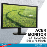 Monitor 19.5'' Acer K202HQL 1366 x 768/60Hz/600:1/5Ms/VGA  P/N UM.IX3EE.A01