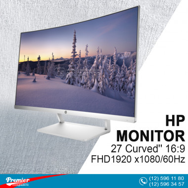 Monitor 27'' HP 27 Curved'' 16:9/FHD1920 x1080/60Hz/1000:1/5Ms/VGA/2-HDMI P/N Z4N74AA