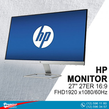 Monitor 27'' HP 27ER 16:9/FHD1920 x1080/60Hz/1000:1/5Ms/VGA/2-HDMI P/N T3M88AA