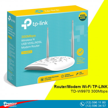 Router/Modem Wi-Fi TP-LINK TD-W9970 300Mbps Wireless N USB VDSL/ADSL 2 Antenna  P/N 1711502122