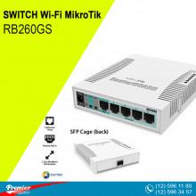 Switch MikroTik RB260GS  5 x 10/100 Mbit/s LAN  2 PoE 1 SFP 