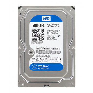 Western Digital Blue WD5000AZLX 500GB 7200 RPM 32MB Cache SATA 6.0Gb/s 3.5" Internal Hard Drive Bare Drive