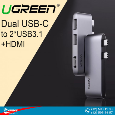 UGREEN Dual USB-C to 2*USB3.1+HDMI