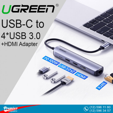 UGREEN USB-C to 4*USB 3.0+HDMI Adapter